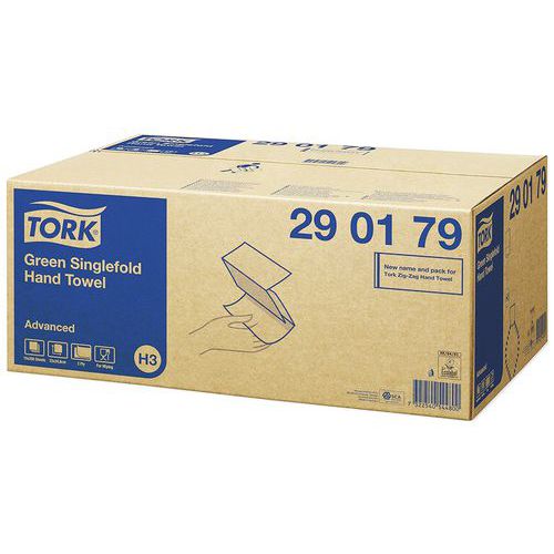 Tork Green Toallas De Papel Plegadas Universales H3 - 1 Capa, Verdes, 20 Paquetes De 200 Hojas (290273) - Económicas Y Sostenibles