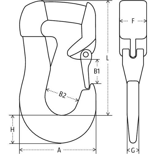 A = Ancho totalB1 = AberturaB2 = Colgador ØF = GrosorH = Talón alturaL = Altura total A = Ancho totalB1 = AberturaB2 = Colgador ØF = GrosorH = Talón alturaL = Altura total