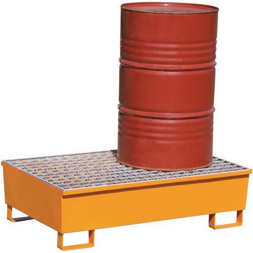 Bandeja colectora cónica de acero 220 L - 2 bidones - Manutan Expert Bandeja colectora cónica de acero 220 L - 2 bidones - Manutan Expert