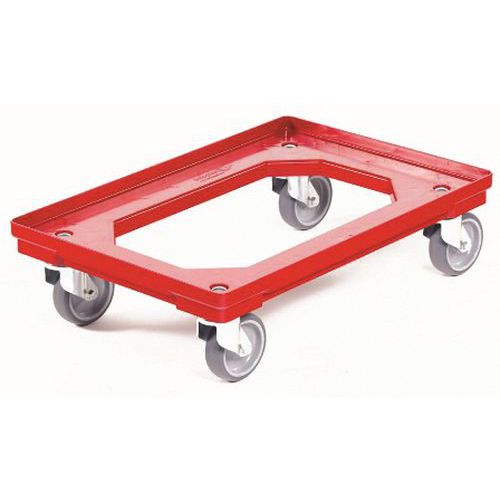 Plataforma rodante de PEAD para recipientes norma Europa - Capacidad 300 kg Plataforma rodante de PEAD para recipientes norma Europa - Capacidad 300 kg
