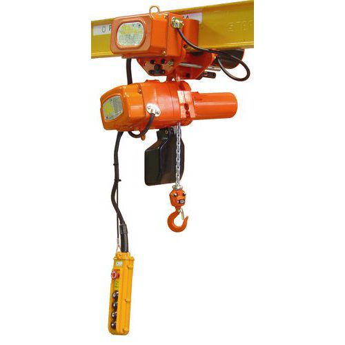 Polipasto eléctrico Éléphant Alpha con carro eléctrico - Trifásico 400 V - 1 velocidad - Capacidad de 150 a 50 Polipasto eléctrico Éléphant Alpha con carro eléctrico - Trifásico 400 V - 1 velocidad - Capacidad de 150 a 50