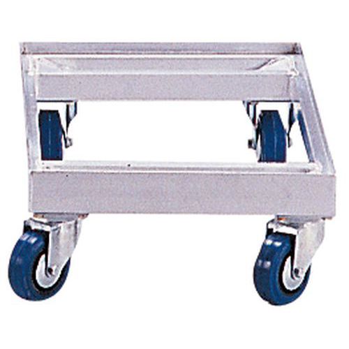 Plataforma rodante aluminio - Para recipientes norma Europa - Capacidad 350 kg