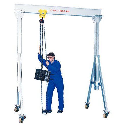 Grúa pórtico de aluminio - Cargas 1.000 y 1.500 kg