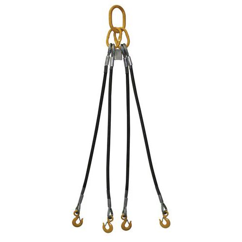Eslinga de cable de acero de 4 ramales (N4) - Capacidad de 700 a 7400 kg
