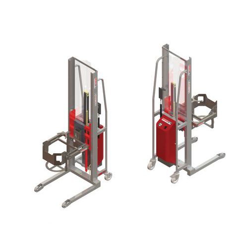Apiladora GR semieléctrica con volteador de bidones - Capacidad 300 kg Apiladora GR semieléctrica con volteador de bidones - Capacidad 300 kg
