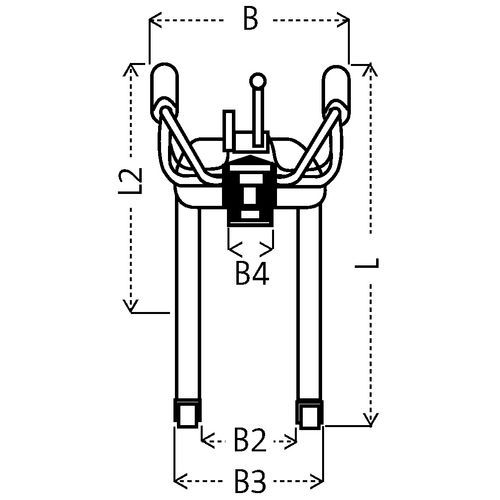 B : ancho totalB2 : horquillas separación int.B3 : horquillas separación máx.L: longitud total B : ancho totalB2 : horquillas separación int.B3 : horquillas separación máx.L: longitud total