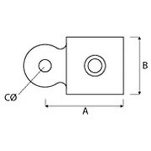 Medida del tubo	A        B      CØ 27 mm         56      39    10Ø 42 mm         75      45    10Ø 48 mm         75      45    10