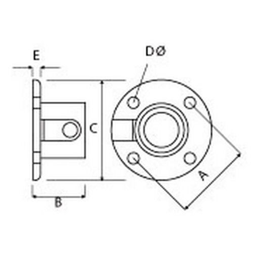 Medida D E A B C Ø 27 mm 	7 	4 	63 	48 	81 Ø 42 mm 	9 	6 	75 	51 	98 Ø 48 mm 	11 	6 	85 	54 	112