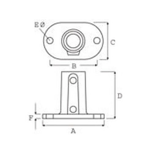 Medida 	D 	E 	F 	A 	B 	C Ø 27 mm 	76 	11 	8 	112 	76 	64 Ø 42 mm 	88 	14 	10 	144 	102 	80Ø 48 mm 	88 	14 	10 	156 	117 	92