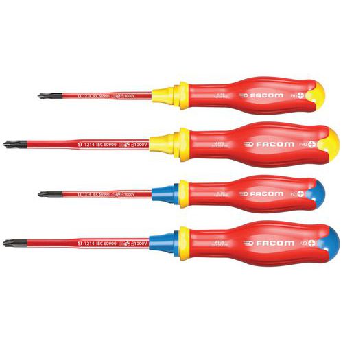 Juego de 4 destornilladores con aislamiento Protwist® Borneo® - 1000 V