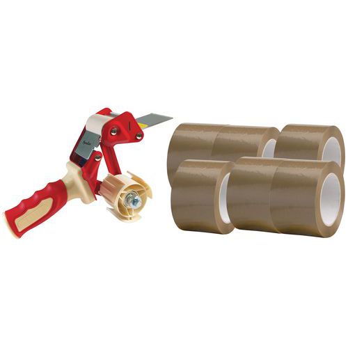 Rollos adhesivos de PVC + 1 dispensador ergonómico - Manutan Expert