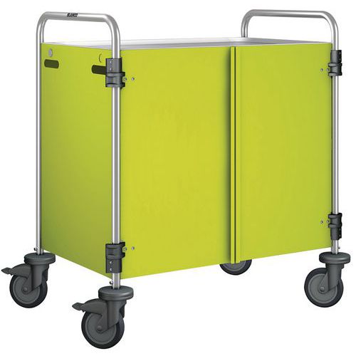 Carro de servicio con revestimiento - 2 bandejas - Blanco - Manutan.es