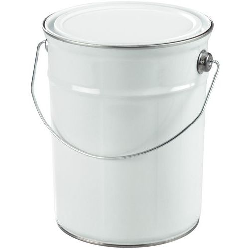 Cubo redondo metálico Tapa plana estándar Manutan España