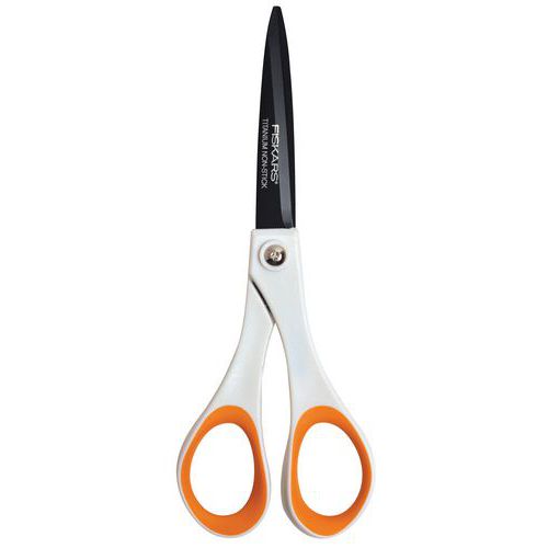 Tijeras Leitz De Titanio 20.5 Cm - Para Diestros Y Zurdos, Mango Ergonómico, Color Negro
