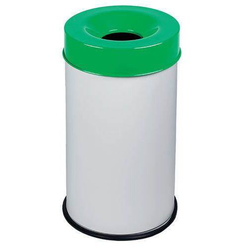 Papelera blanca ignífuga con tapa 50 L