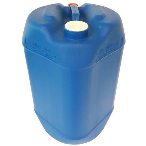 Bidón de polietileno cuadrado azul de 30 L con 2 tapones homologados Bidón de polietileno cuadrado azul de 30 L con 2 tapones homologados