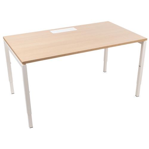 Escritorio recto 140 cm, patas en U ajustables, Misao - Manutan Expert