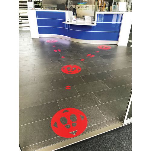 Adhesivo para marcar el suelo con distancia social - Pies - Gergosign Adhesivo para marcar el suelo con distancia social - Pies - Gergosign