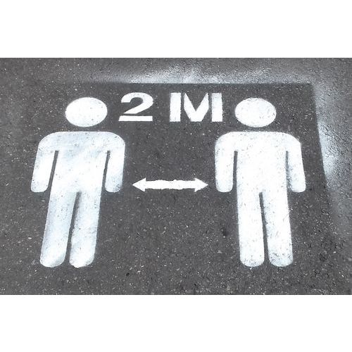 Plantilla de elastómero - 2 siluetas con distancia social de 2 m - Wattelez Plantilla de elastómero - 2 siluetas con distancia social de 2 m - Wattelez