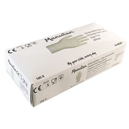 Guantes desechables de látex sin polvo - Manutan Guantes desechables de látex sin polvo - Manutan