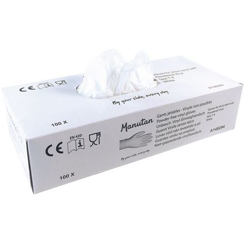 Guantes desech. vinilo emplvd. - Manutan Guantes desech. vinilo emplvd. - Manutan