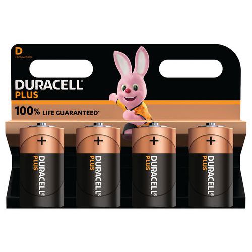 Pila alcalina D Plus 100 % - 2 o 4 unidades - Duracell Pila alcalina D Plus 100 % - 2 o 4 unidades - Duracell