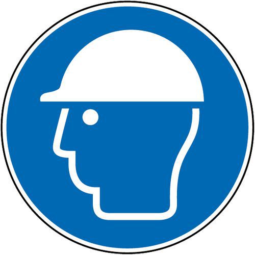 Señal redonda - Casco de protección obligatorio - Aluminio Señal redonda - Casco de protección obligatorio - Aluminio