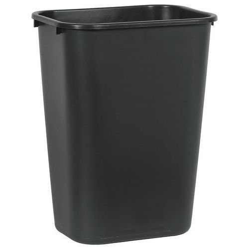 Contenedor rectangular negro para oficina individual - 39 L - Rubbermaid