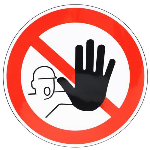 Señal de prohibición a personas no autorizadas adhesiva - Manutan Expert