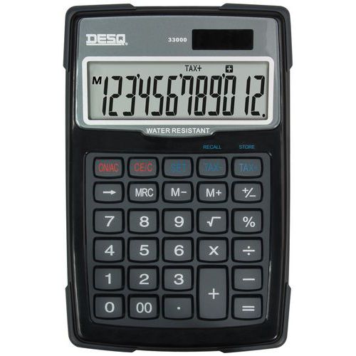 Calculadora grande Water&Dust Proo Desq 33000 negra - Desq
