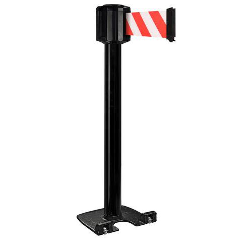 Poste exterior negro con correa de 10 m x 10 cm y ruedas - Viso